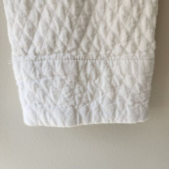 Women's XXS Isaac Mizrahi Quilted Jacket | White | Snap Button Down | Crew Neck - Picture 10 of 13
